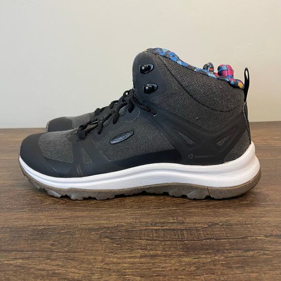 KEEN Terradora Waterproof Hiking Boots Women’s 6.5 Gray Floral Ankle Trail Shoes - Picture 8 of 9